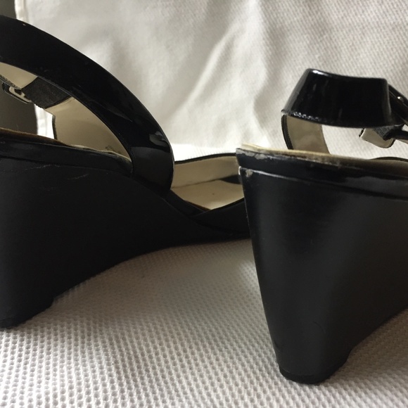 Patent Leather Sling-Back Wedge Sandals - Picture 8 of 8